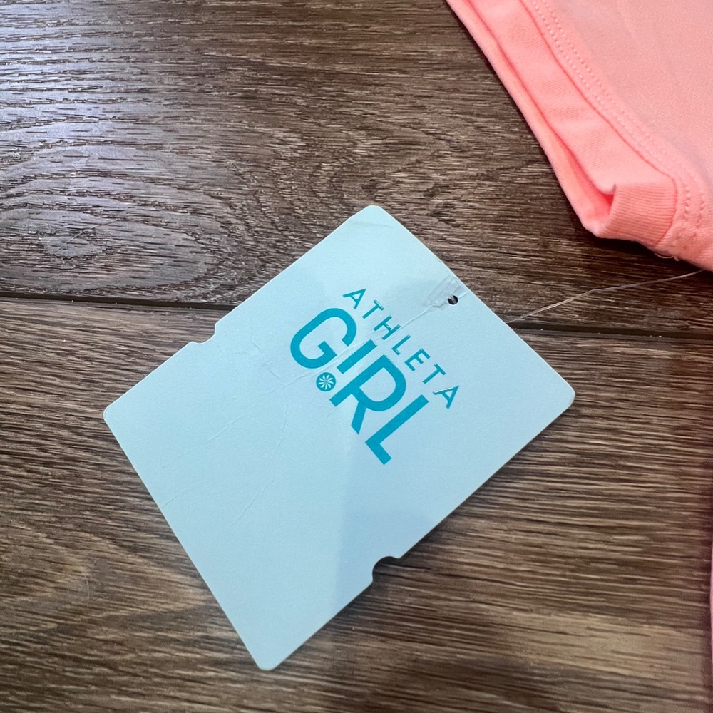 Athleta Girl Home Run Short Sleeve Tee, Knot Front, Creamsicle Orange Size XL/14 - Picture 12 of 12